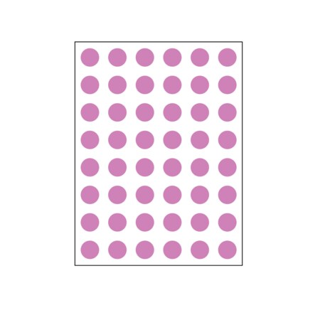 Nevs 1/4" Color Coding Dots Magenta - Sheet Form DOT-14M Magenta